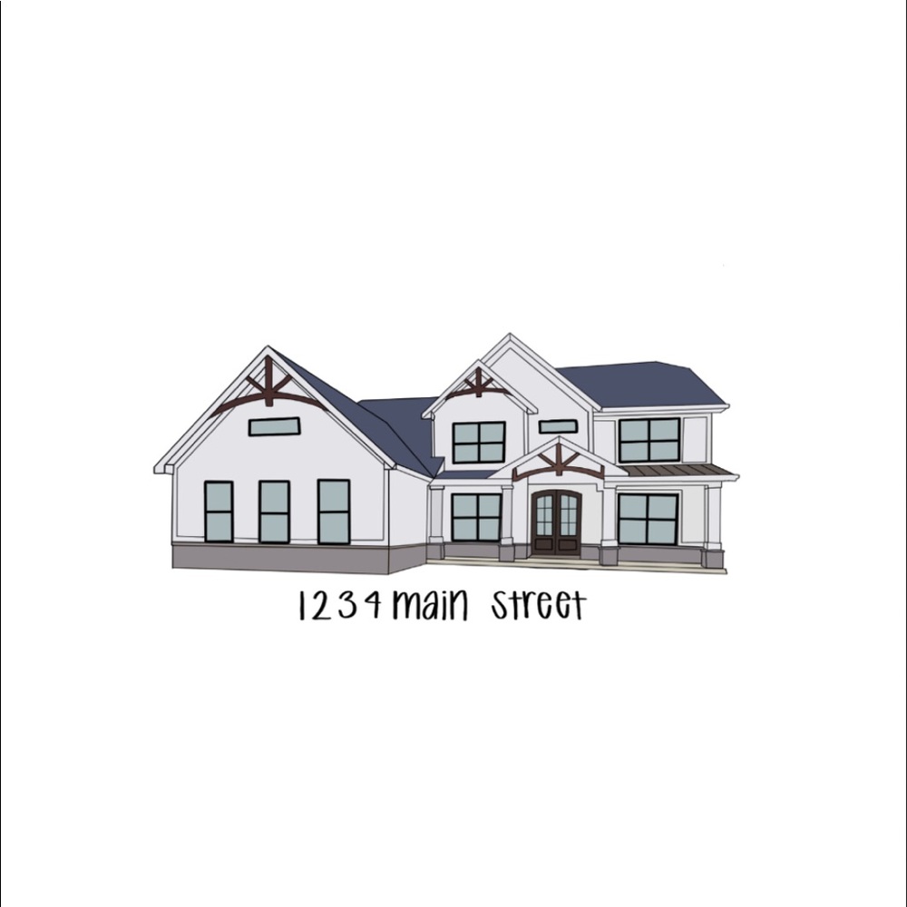 custom house illustration (with address)